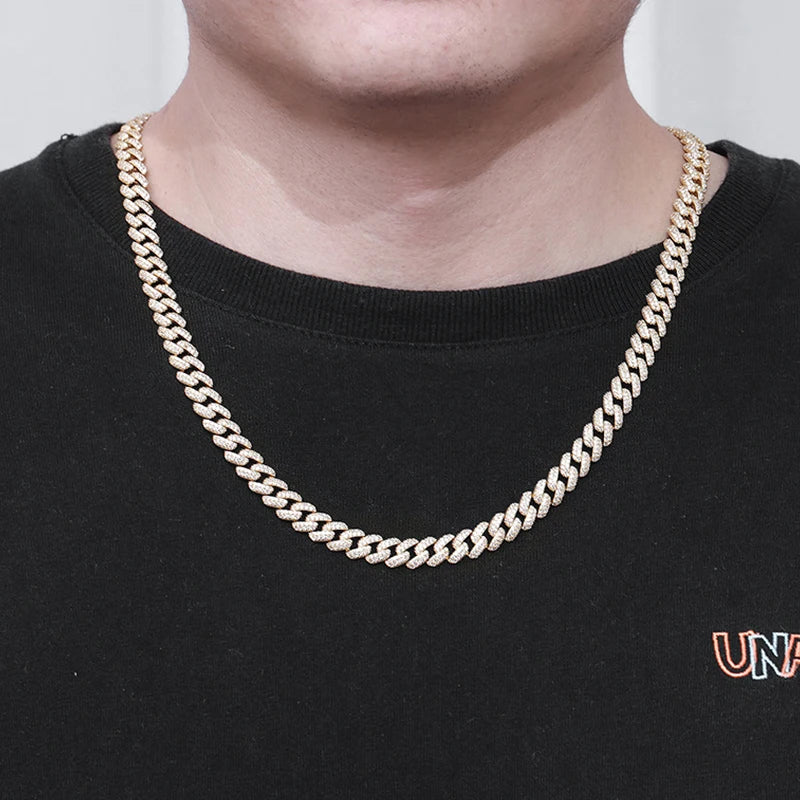 WSHUO Cuban Necklace S925 Sterling Silver Sparkling D Color High Carbon Diamond Hip Hop Fine Jewelry for Women Men Trendy Gift