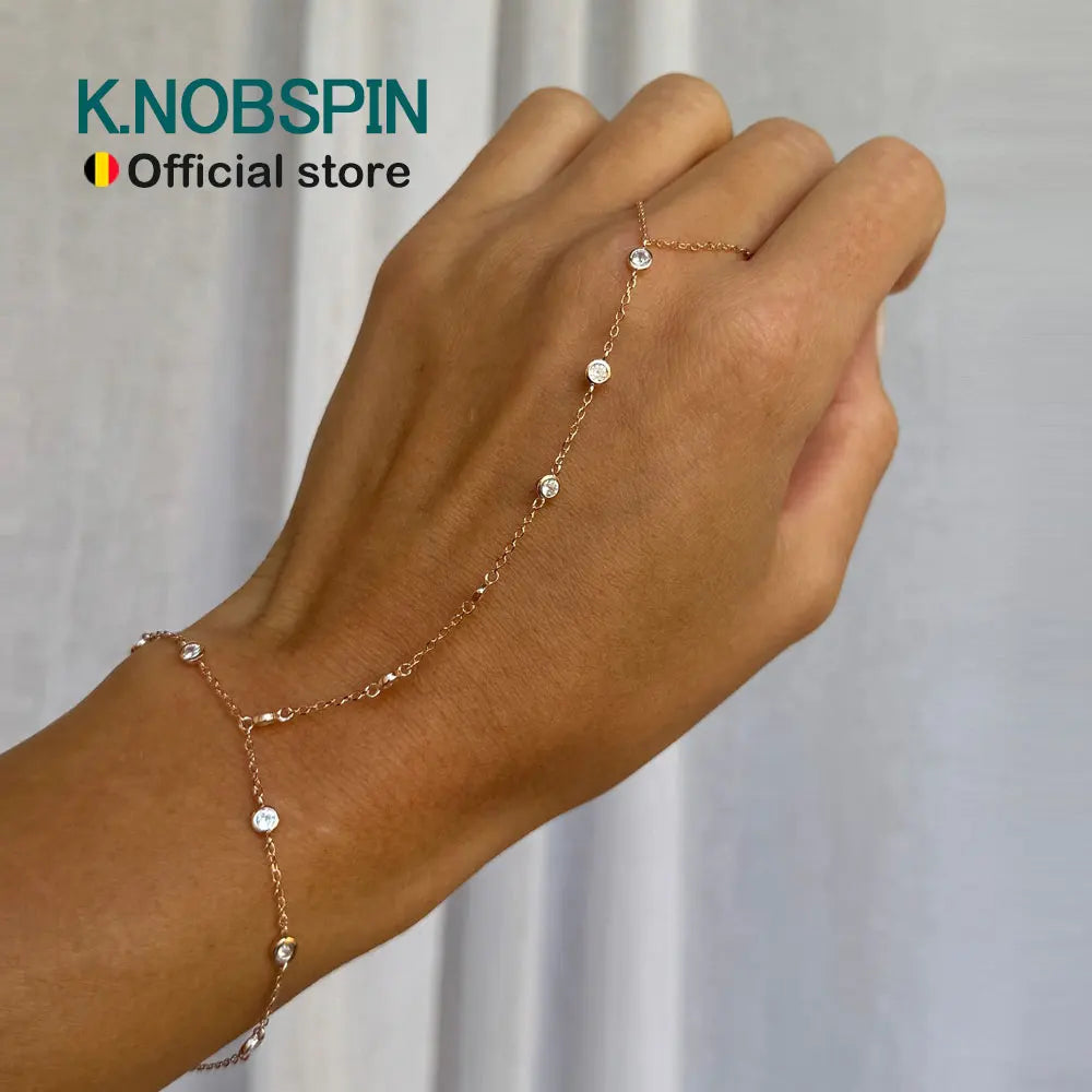 KNOBSPIN 3mm D Color Moissanite Bracelets for Women 14-21cm Adjustable Chain GRA Certified s925 Sterling Silver Bubble Bracelet