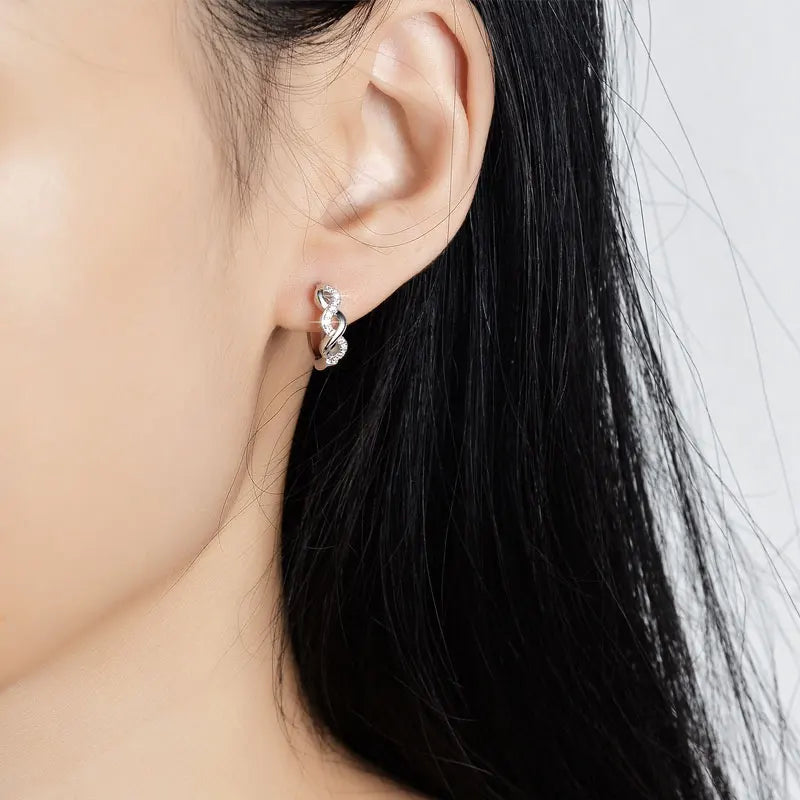 KNOBSPIN GRA Certified Moissanite Hoop Earrings for Women s925 Sterling Silver Plated 18k White Gold Wedding Huggie Earrings