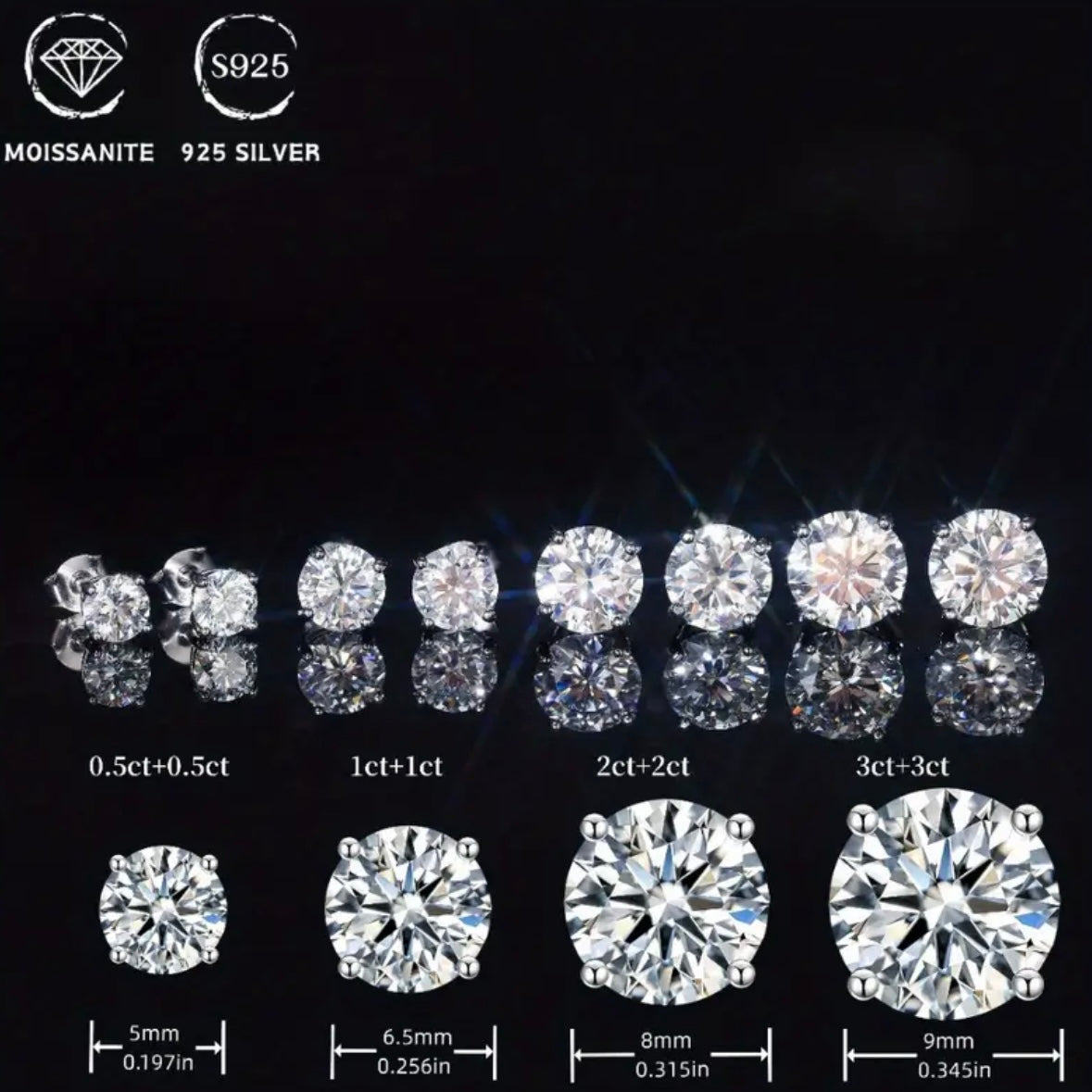 Moissanite Diamond Earrings