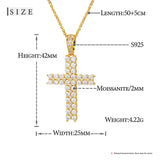 Religion Classic 3mm VVS1 D Color Moissanite Cross Pendant Necklace For Women Jewelry Sterling Silver S925 Gold Plated 18K White
