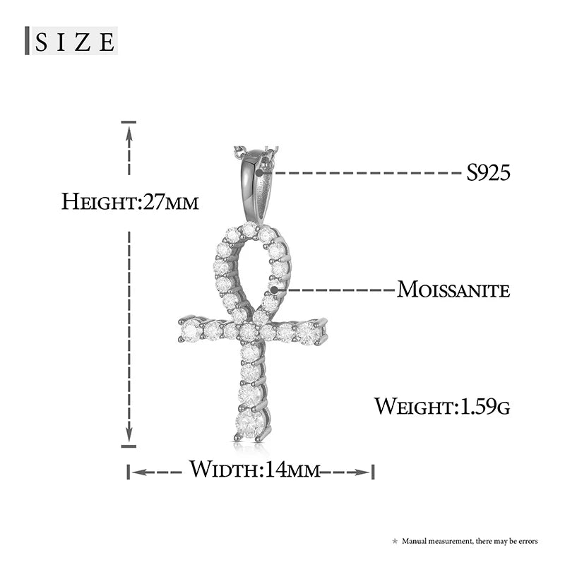 Religion Classic 3mm VVS1 D Color Moissanite Cross Pendant Necklace For Women Jewelry Sterling Silver S925 Gold Plated 18K White