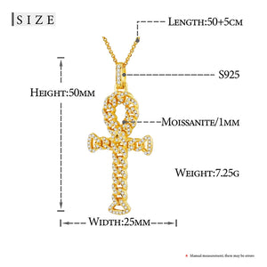Religion Classic 3mm VVS1 D Color Moissanite Cross Pendant Necklace For Women Jewelry Sterling Silver S925 Gold Plated 18K White