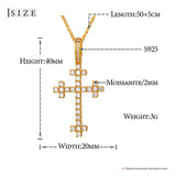 Religion Classic 3mm VVS1 D Color Moissanite Cross Pendant Necklace For Women Jewelry Sterling Silver S925 Gold Plated 18K White