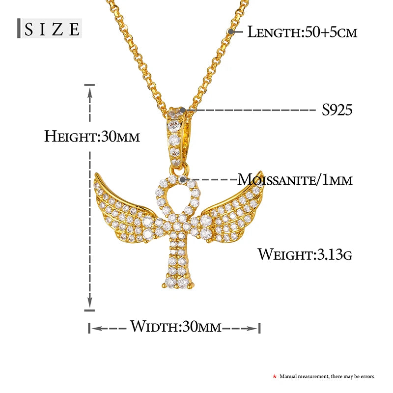Religion Classic 3mm VVS1 D Color Moissanite Cross Pendant Necklace For Women Jewelry Sterling Silver S925 Gold Plated 18K White