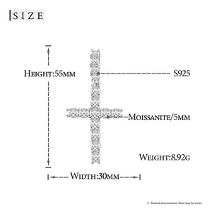 Religion Classic 3mm VVS1 D Color Moissanite Cross Pendant Necklace For Women Jewelry Sterling Silver S925 Gold Plated 18K White