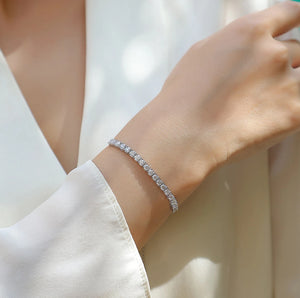Moissanite Tennis Bracelet 1.8ct-9ct Diamond Bracelets for Women 18K White Gold Plated S925 Sterling Silver Adjustable Bracelets