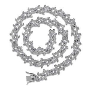 GUCY New Hip Hop Thorn Cuban Chain Necklace Micro Pave CZ Stones All Iced Out  Available Necklaces for Men Gifts