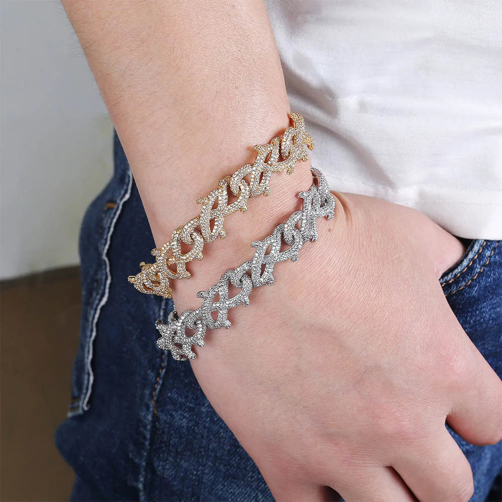 GUCY New Hip Hop Thorn Cuban Chain Necklace Micro Pave CZ Stones All Iced Out  Available Necklaces for Men Gifts