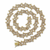 GUCY New Hip Hop Thorn Cuban Chain Necklace Micro Pave CZ Stones All Iced Out  Available Necklaces for Men Gifts