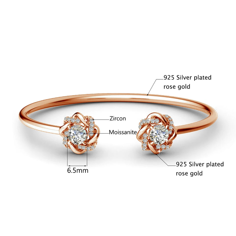 Original Moissanite Diamond Jewelry Sets for Women with Certificate Necklace Earrings Bangle Sets 925 Silver Wedding Luxury Gift