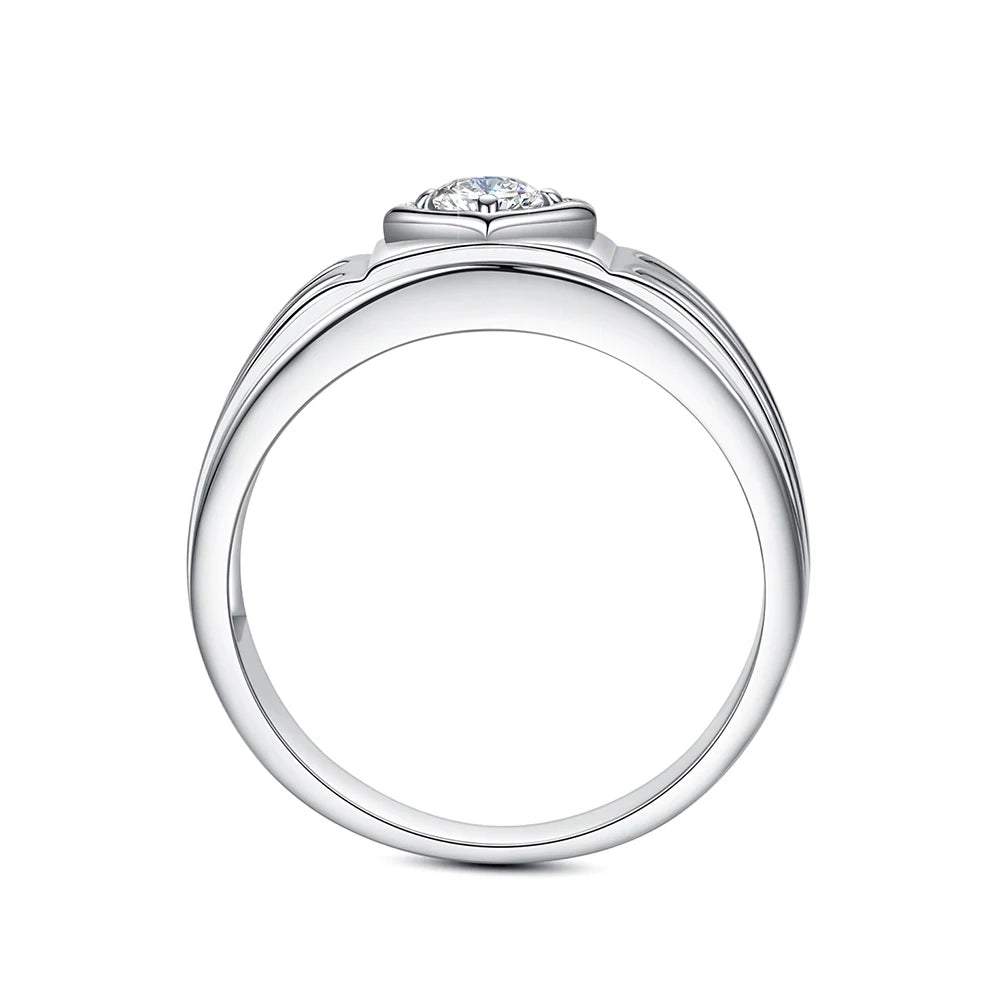 Men Moissanite Ring with Certificate 0.3ct D Color VVS1 Male Original 925 Sterling Silver Rings Luxury Engagement Wedding Gift