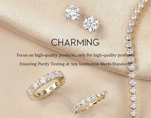 CHARMING Luxury 3.2 CT Sparkling S925 Silver Moissanite Diamond Ring for Women Engagement Wedding Fine Jewelry Anniversary Gift