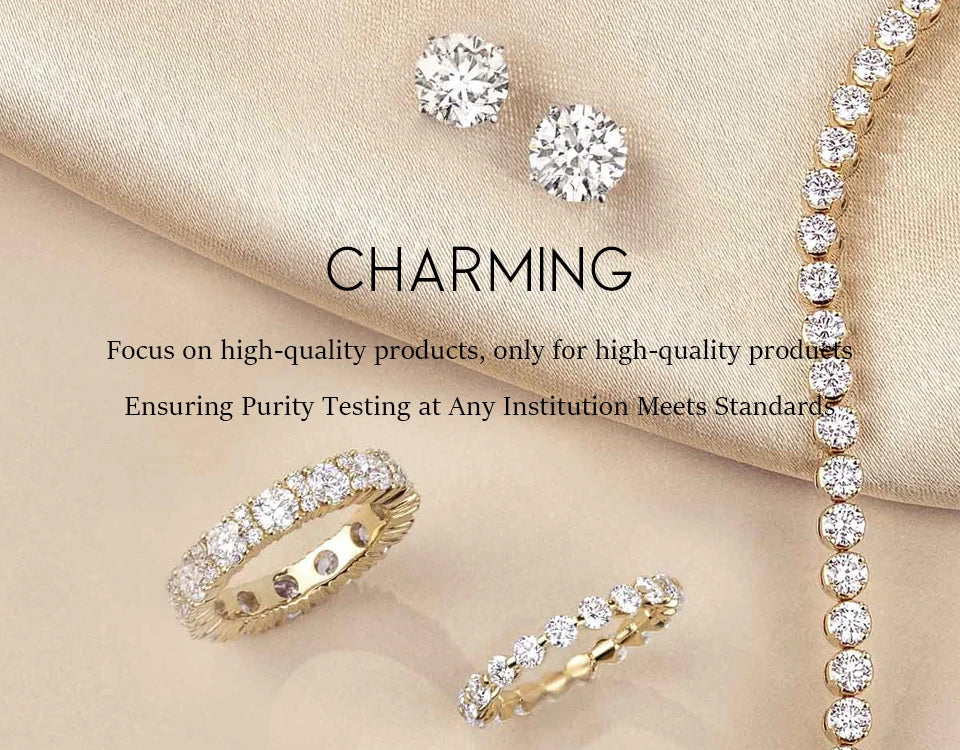 CHARMING Luxury 3.2 CT Sparkling S925 Silver Moissanite Diamond Ring for Women Engagement Wedding Fine Jewelry Anniversary Gift