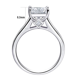 Newshe 2 Pieces Classic Wedding Rings Set for Women 7*7mm Princess Cut AAAAA Zircon 925 Sterling Silver Engagement Ring Jewelry