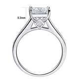 Newshe 2 Pieces Classic Wedding Rings Set for Women 7*7mm Princess Cut AAAAA Zircon 925 Sterling Silver Engagement Ring Jewelry