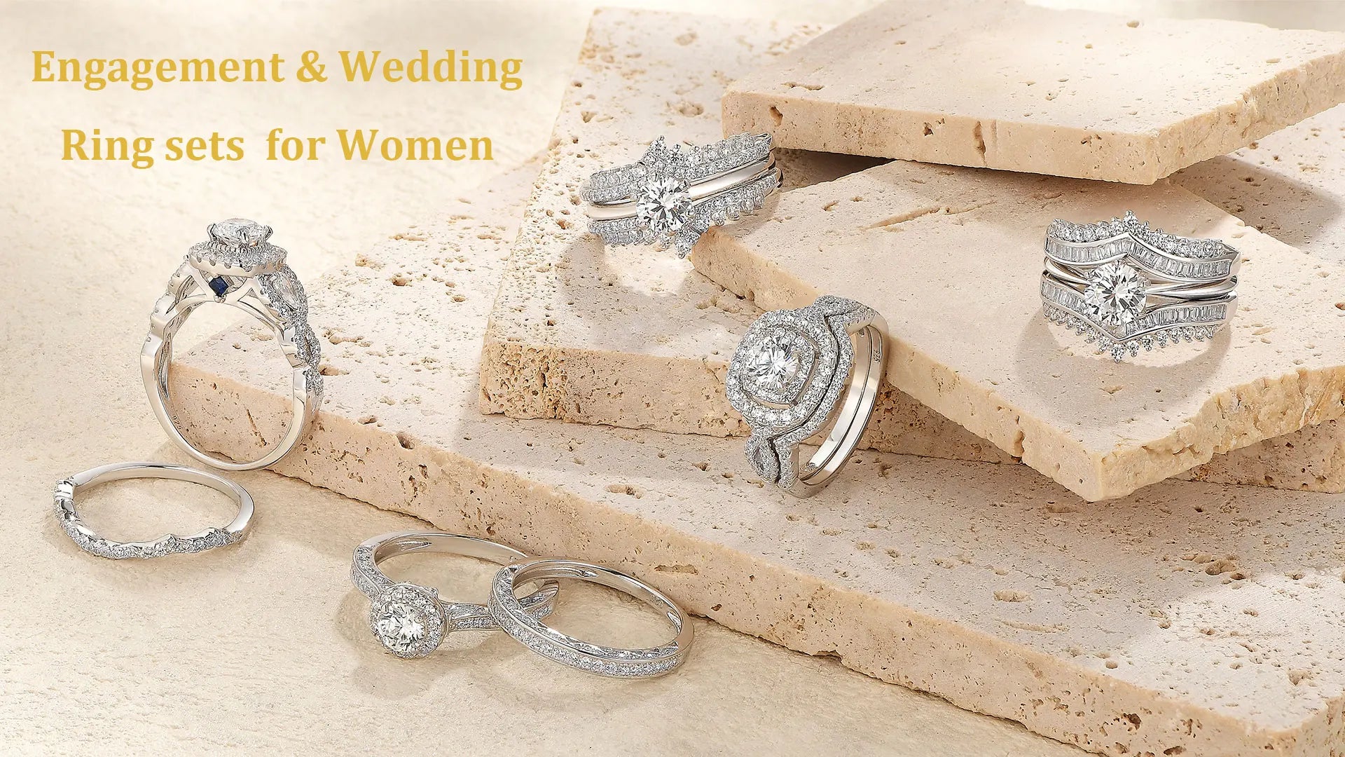 Newshe 2 Pieces Classic Wedding Rings Set for Women 7*7mm Princess Cut AAAAA Zircon 925 Sterling Silver Engagement Ring Jewelry