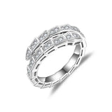 M-JAJA Moissanite Snake Bracelets Diamond Snake Wedding Ring for Women Adjustable 925 Sterling Silver Bangle Luxury Jewelry Set