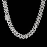 KNOBSPIN D Color Moissanite Cuban Bracelet 925 Sterling Sliver Plated with 18k White Gold Diamond Cuban Link Chain for Women Man