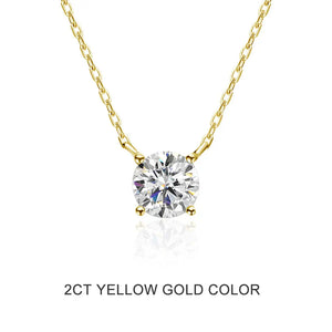 Moissanite Necklace 1-2ct D Color Solitaire Pandent GRA Certified Lab Diamond 925 Sterling Silver Plated 18k Necklaces for Women