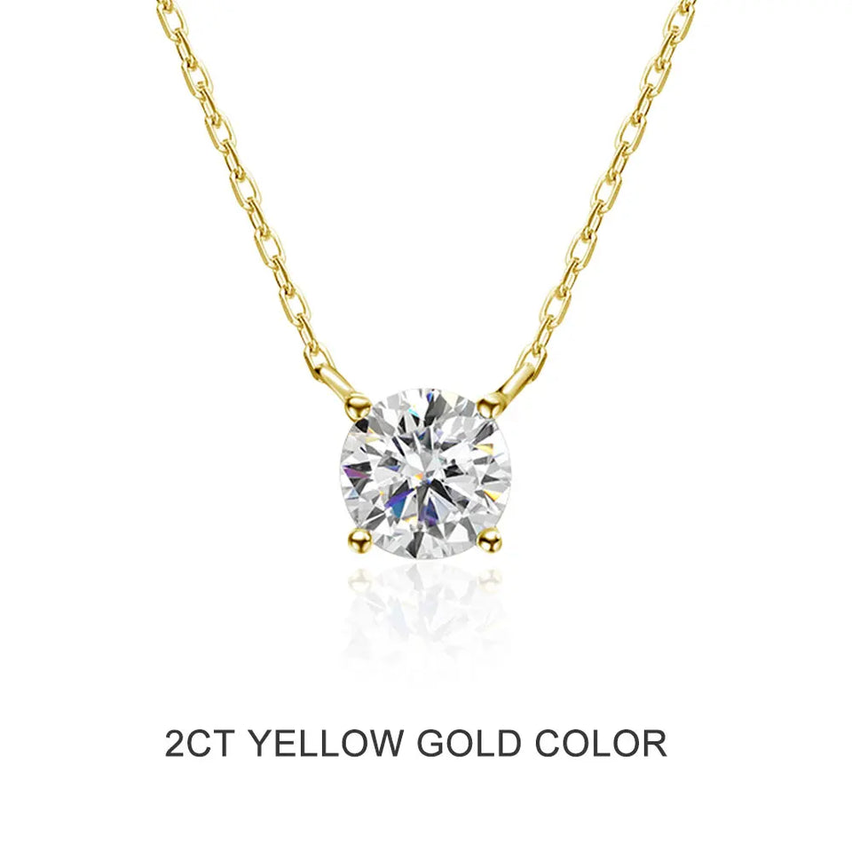 Moissanite Necklace 1-2ct D Color Solitaire Pandent GRA Certified Lab Diamond 925 Sterling Silver Plated 18k Necklaces for Women