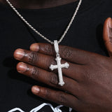 TUHE Unisex S925 Cross Pendant Necklace Iced Out Moissanite Gold Silver Color Charm For Men Hip Hop Fine Jewelry