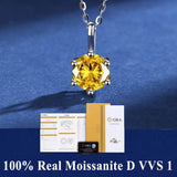 100% Real Moissanite Pendant Necklace D Color 1 Carat GRA Certificate for Women Wedding Bridal S925 Sterling Silver Fine Jewelry