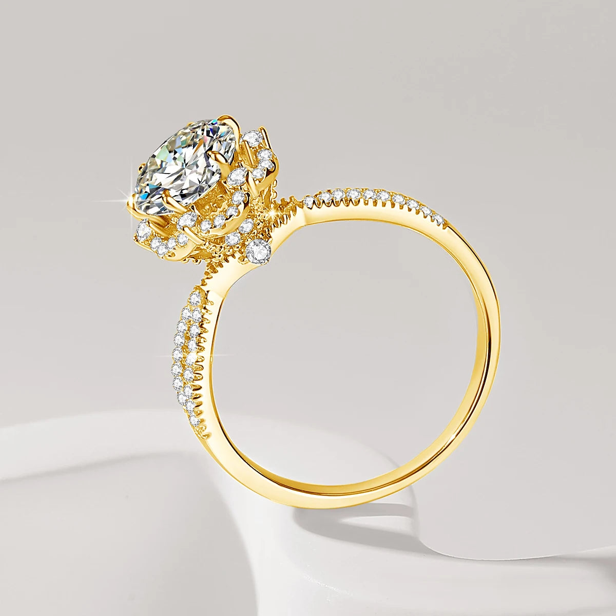 SZ Moissanite Ring with Certificate 925 Sterling Silver High Quality 1.5 Carat Diamond Engagement Woman Fine Jewelry