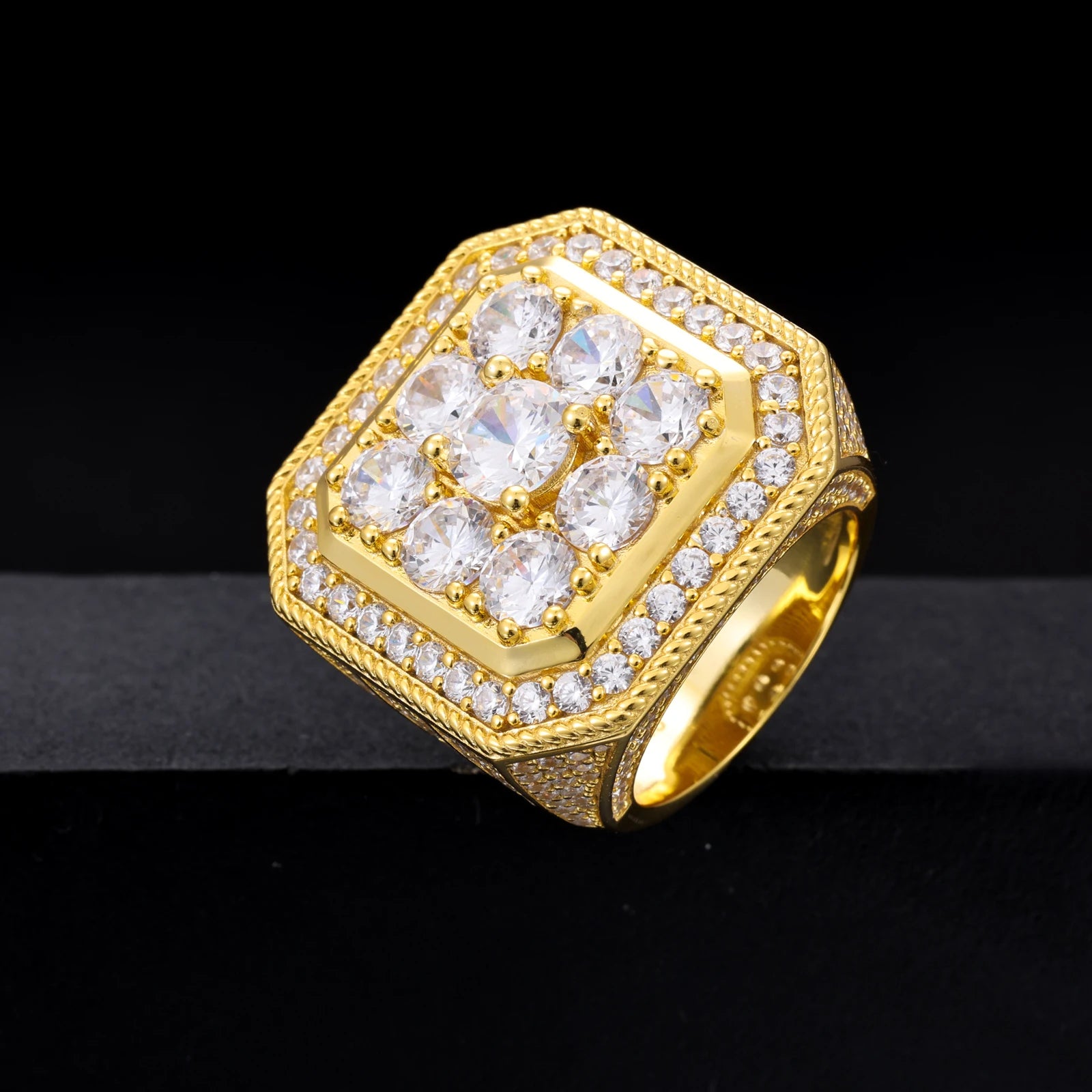 Moissanite Finger Rings Men Certificate Square Couple Ring For Women Luxury 925 Sterling Silver High Quality Hip Hop Jewelry