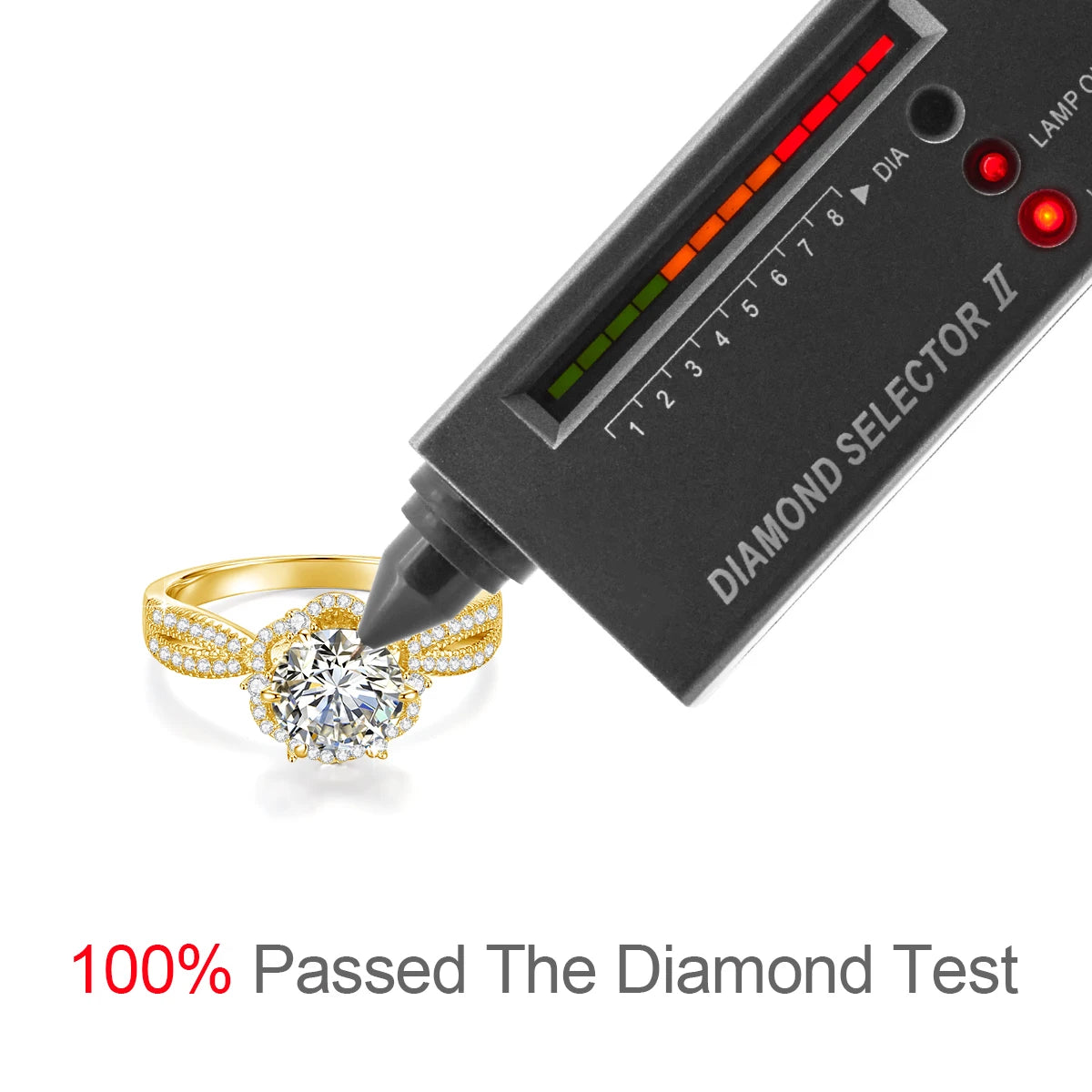 SZ Moissanite Ring with Certificate 925 Sterling Silver High Quality 1.5 Carat Diamond Engagement Woman Fine Jewelry