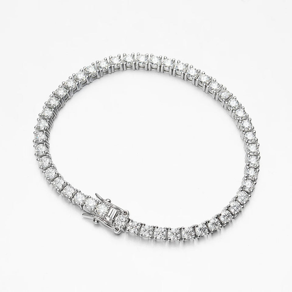 OEVAS 100% 925 Sterling Silver Real 3-5mm Moissanite Bracelet For Women Sparkling Wedding Party Fine Jewelry Valentine's Gifts