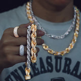 High Quality Rope Chain Man Moissanite Necklace S925 Silver For Men's Hip Hop Jewelry