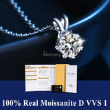 925 Sterling Silver Necklace Pendant 100% Real Moissanite For Women Fashion Clavicle Chain Necklaces Wedding Party Jewelry Gift