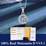 925 Sterling Silver Necklace Pendant 100% Real Moissanite For Women Fashion Clavicle Chain Necklaces Wedding Party Jewelry Gift