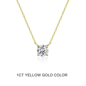 Moissanite Necklace 1-2ct D Color Solitaire Pandent GRA Certified Lab Diamond 925 Sterling Silver Plated 18k Necklaces for Women
