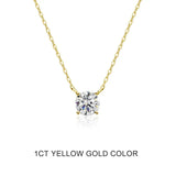 Moissanite Necklace 1-2ct D Color Solitaire Pandent GRA Certified Lab Diamond 925 Sterling Silver Plated 18k Necklaces for Women