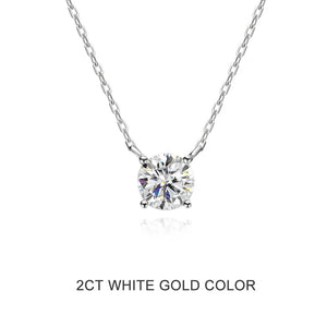 Moissanite Necklace 1-2ct D Color Solitaire Pandent GRA Certified Lab Diamond 925 Sterling Silver Plated 18k Necklaces for Women