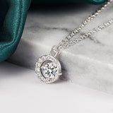 925 Sterling Silver Necklace Pendant 100% Real Moissanite For Women Fashion Clavicle Chain Necklaces Wedding Party Jewelry Gift