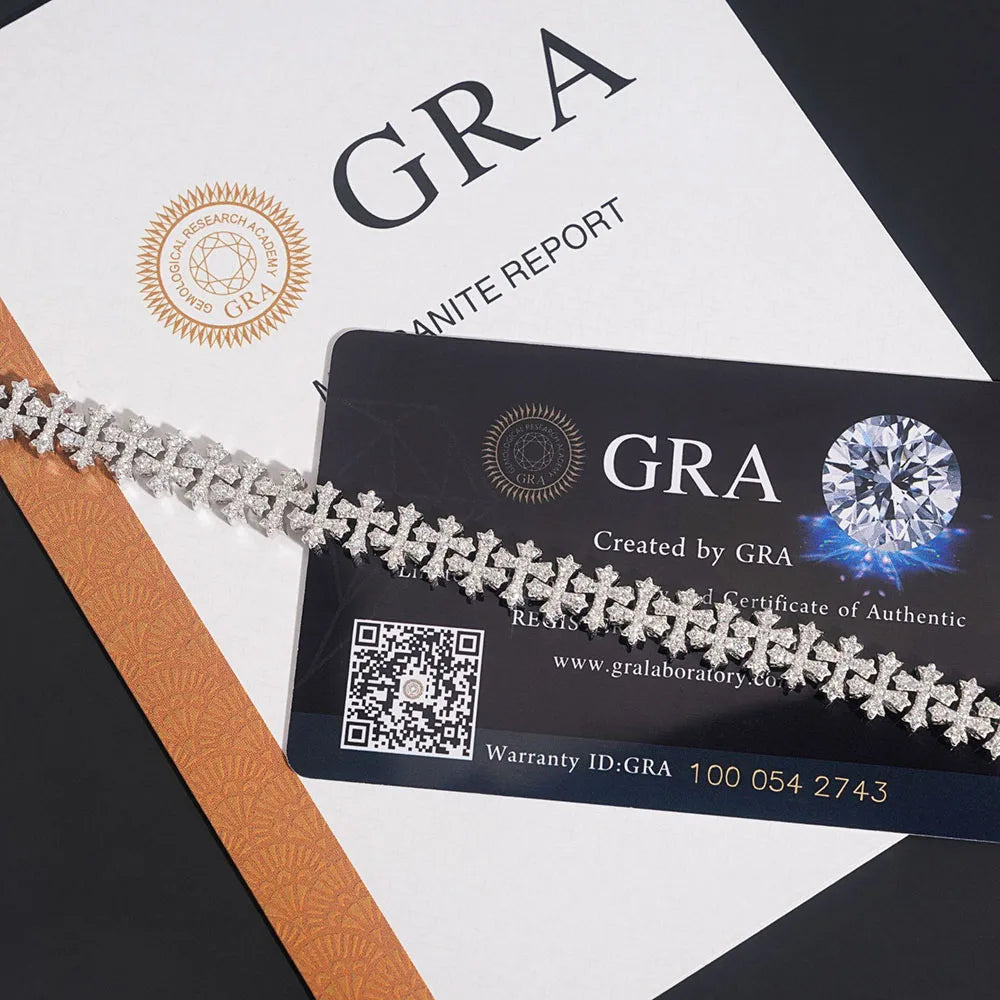 925 Silver Moissanite High-end Diamond Iced Out Chains Bracelet Women's Necklace With GRA Certificate Moissanite Pure Silver ﻿