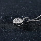 925 Sterling Silver Necklace Pendant 100% Real Moissanite For Women Fashion Clavicle Chain Necklaces Wedding Party Jewelry Gift