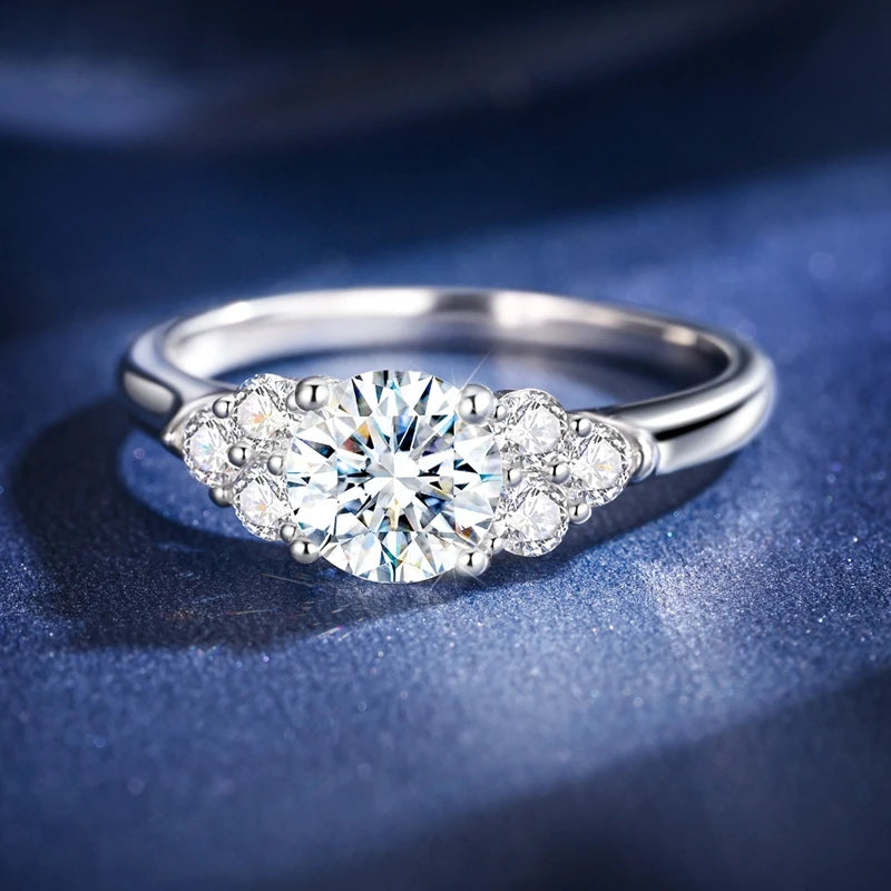 Moissanite Ring Real 925 Sterling Silver Simple Sparkling Shiny Oval Stone Ring For Women Engagement Wedding Luxury Fine Jewelry