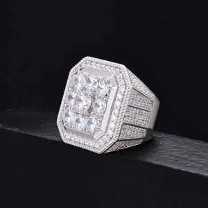 Moissanite Finger Rings Men Certificate Square Couple Ring For Women Luxury 925 Sterling Silver High Quality Hip Hop Jewelry