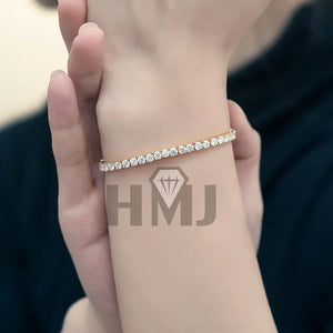 Moissanite Tennis Bracelet Original S925 Sterling Silver Plated 18k Yellow Gold with GRA Bracelets for Women Man