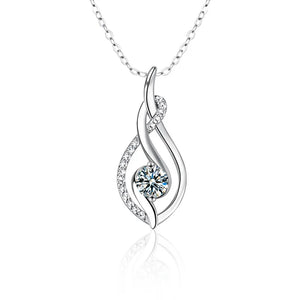 A 925 silver 0.5 carat moissanite classic casual fashion elegant versatile high quality men's and women's pendant necklace