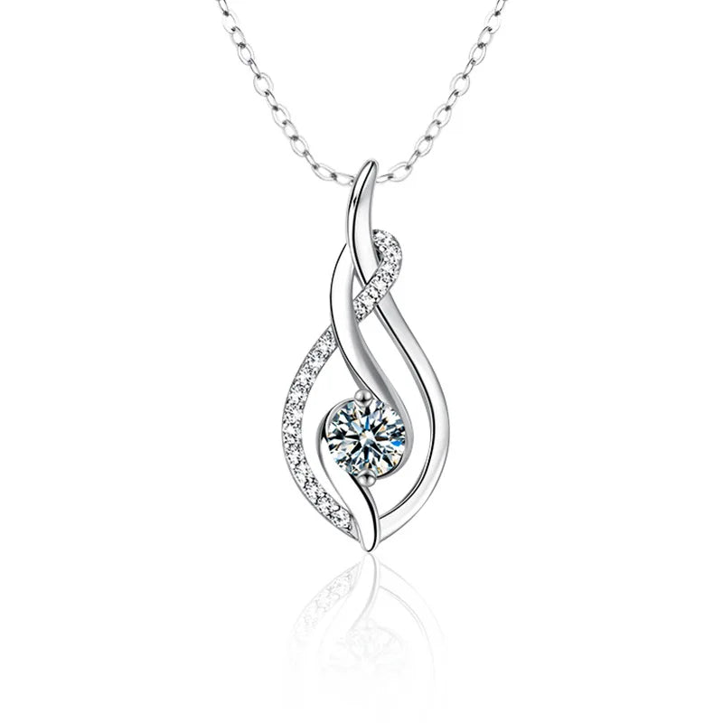 A 925 silver 0.5 carat moissanite classic casual fashion elegant versatile high quality men's and women's pendant necklace
