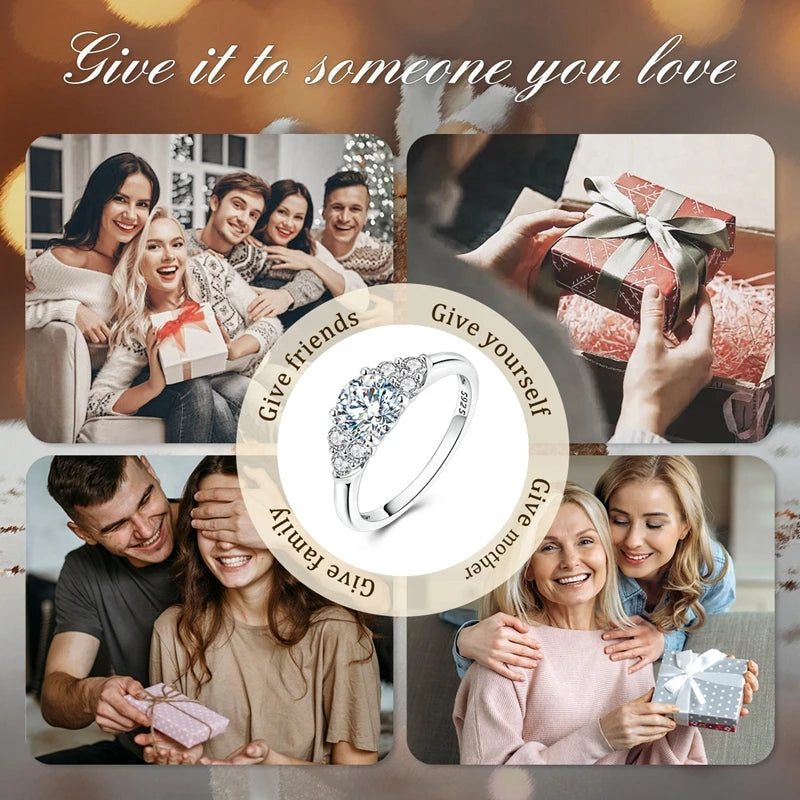 Moissanite Ring Real 925 Sterling Silver Simple Sparkling Shiny Oval Stone Ring For Women Engagement Wedding Luxury Fine Jewelry