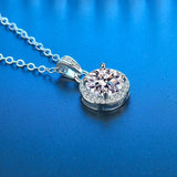 925 Sterling Silver Necklace Pendant 100% Real Moissanite For Women Fashion Clavicle Chain Necklaces Wedding Party Jewelry Gift
