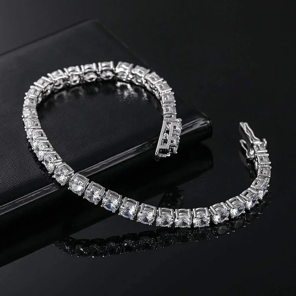 Real Moissanite Tennis Bracelet for Women Men 2.5-6.5mm Lab Diamond Bangle with Certificates 925 Sterling Silver Fine Jewelry