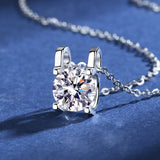 925 Sterling Silver Necklace Pendant 100% Real Moissanite For Women Fashion Clavicle Chain Necklaces Wedding Party Jewelry Gift