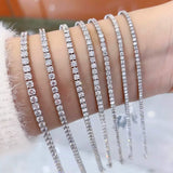 Moissanite Tennis Bracelet for Women 925 Sterling Silver Round Cut 2mm 3mm 4mm 5mm Size Options Elegant Fine Jewelry Gift
